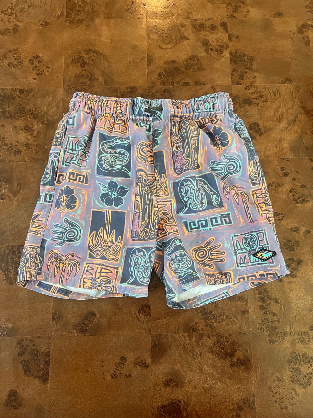 Rip Curl Boys Multicolor Pastel Pattern Athletic Shorts